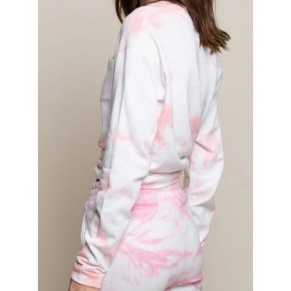 POLGIRLS Pink‎ Cloud (Tie-Dye) Pullover Lightweight Sweatshirt L - Picture 8 of 9